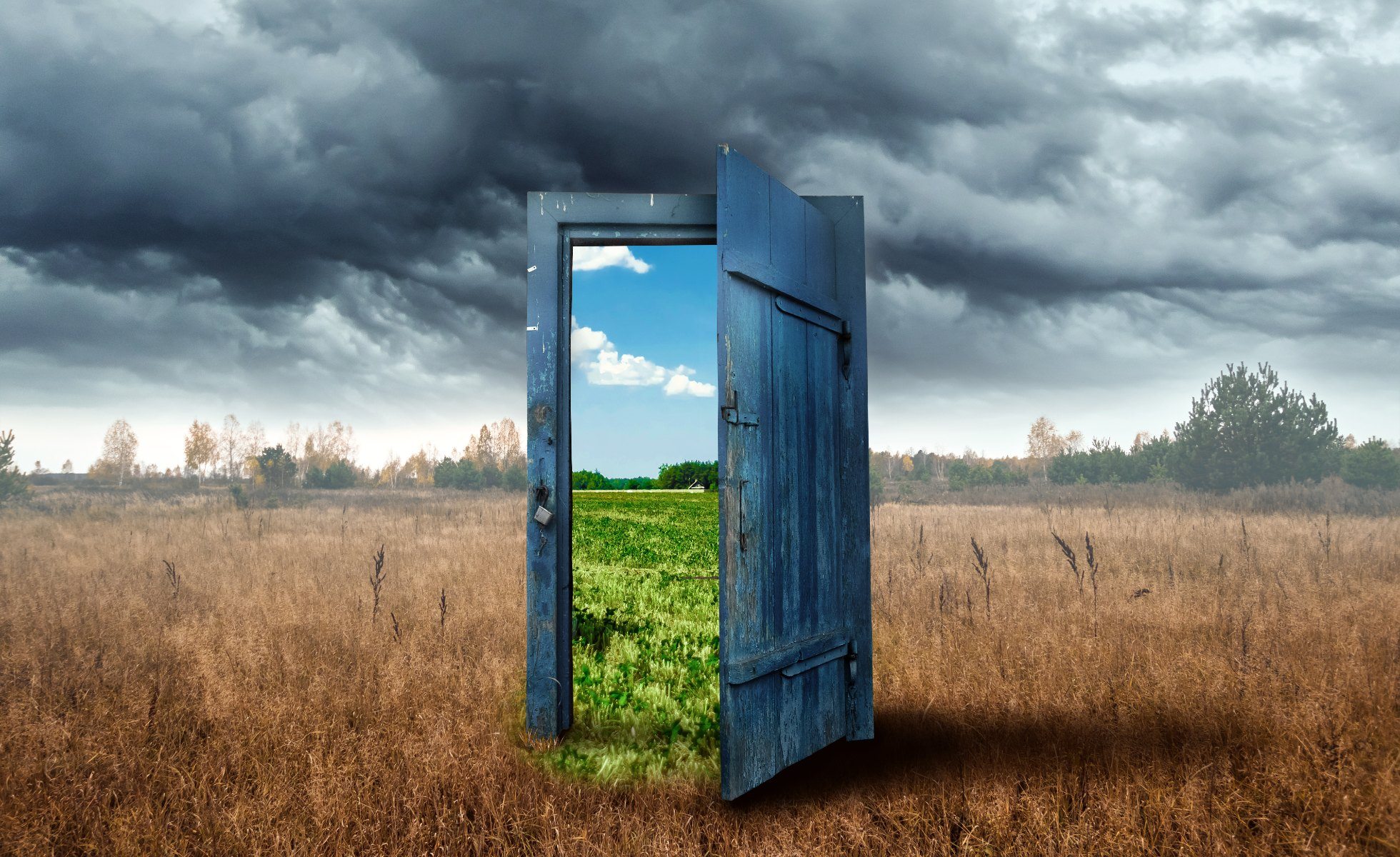 door into a cleaner environment abstract photo
