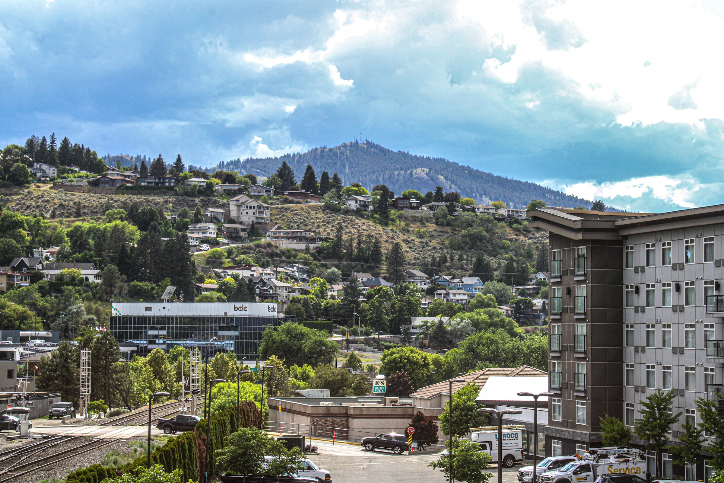 A view of the the city of Kamloops, BC on the south side of the Thompson River