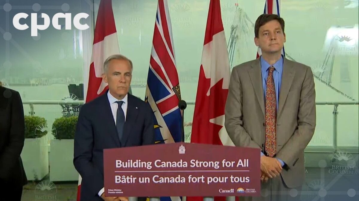Mark Carney and David Eby make an announcement in Vancouver – July 2, 2026