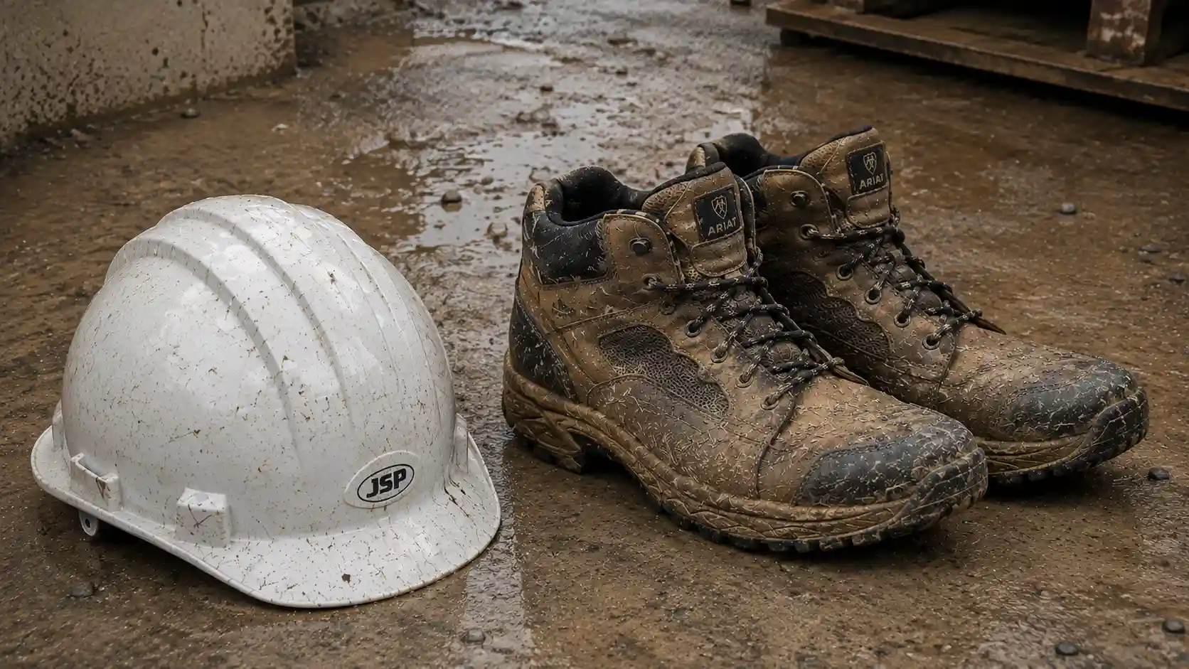 Shoes and a Hard Hat