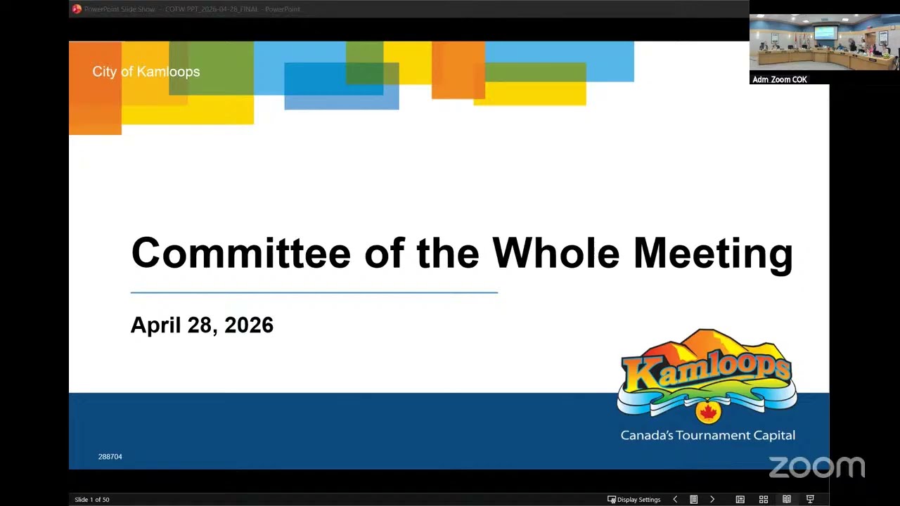 April 28, 2026 - Committee of the Whole Meeting - Kamloops City Council