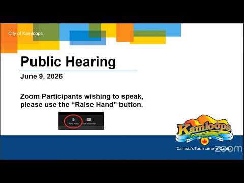 June 9, 2026 - Public Hearing - Kamloops City Council