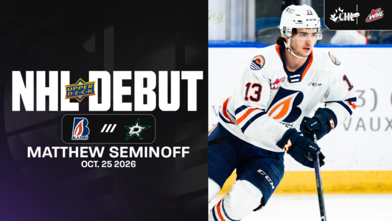 CHL to NHL: Blazers alumnus Seminoff debuts for Stars